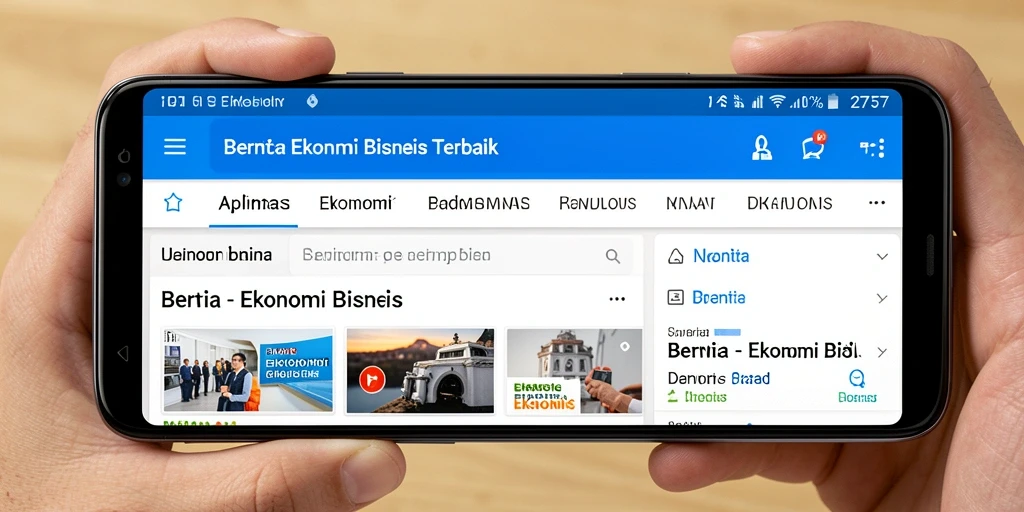 Tampilan antarmuka aplikasi Ekonomi Bisnis 2757 yang modern dan informatif.