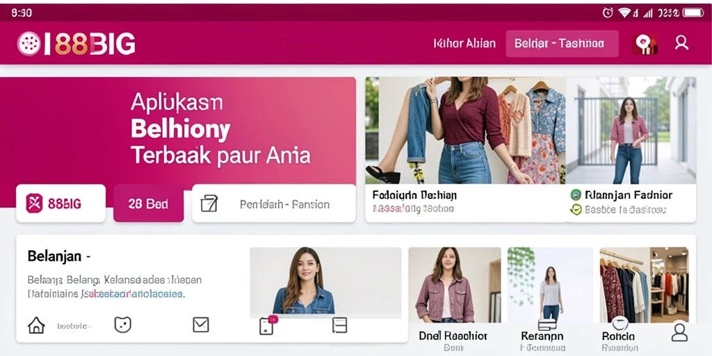Tampilan antarmuka utama aplikasi 88BIG untuk belanja fashion.