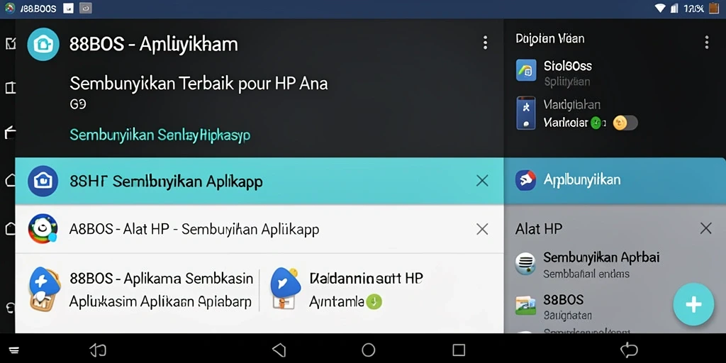 Tampilan antarmuka pengguna aplikasi 88BOS untuk menyembunyikan aplikasi.