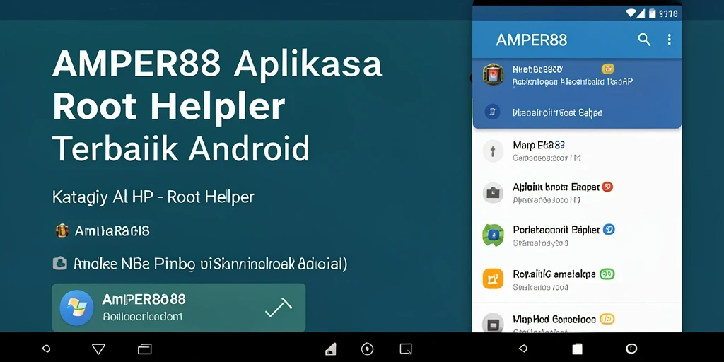 Tampilan antarmuka aplikasi AMPER88 untuk rooting Android.