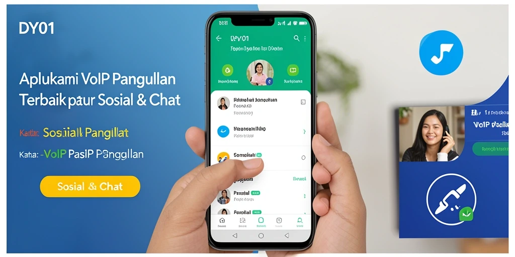 Antarmuka aplikasi DY01 menunjukkan fungsi VoIP Panggilan yang sederhana dan efektif.