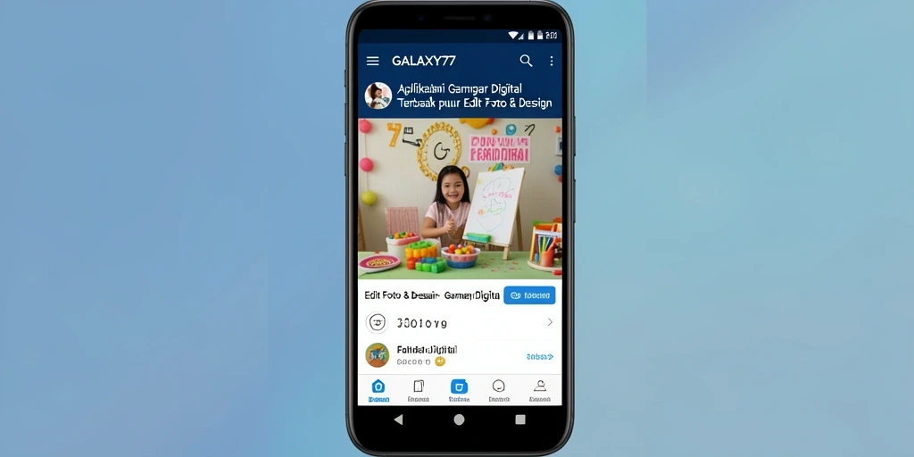 Antarmuka aplikasi GALAXY77 yang menarik dan fungsional.
