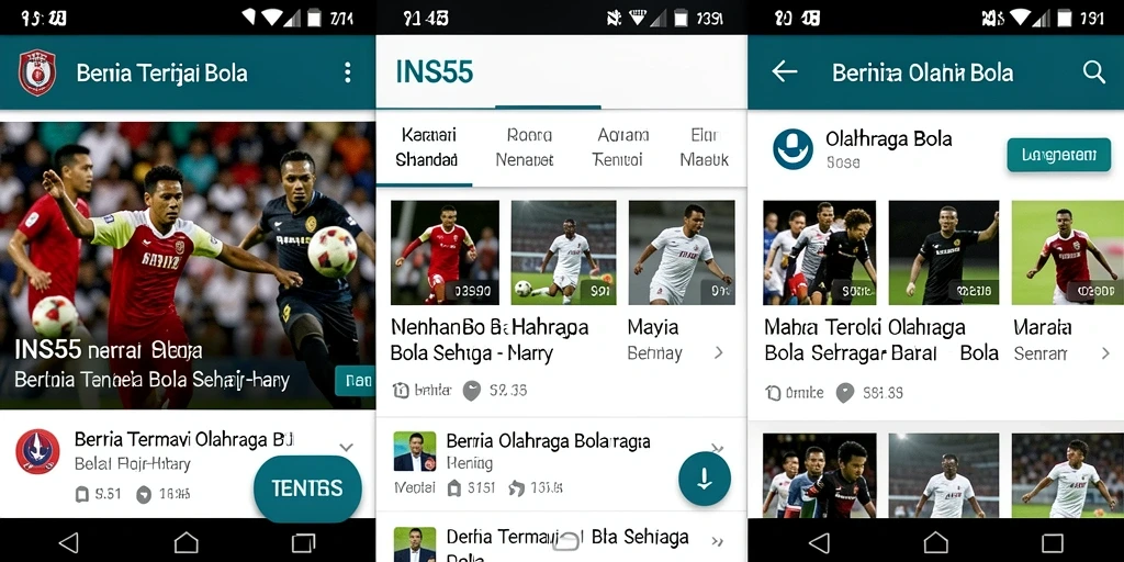 Tampilan antarmuka INS55 yang menarik dan fungsional untuk berita Olahraga Bola.