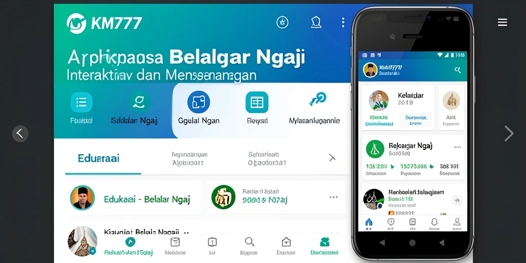 Antarmuka interaktif KM777 untuk belajar ngaji yang menyenangkan.