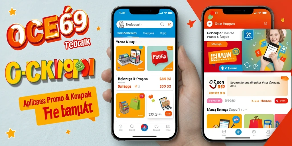 Antarmuka OCE69 menampilkan berbagai tawaran promo dan kupon menarik.