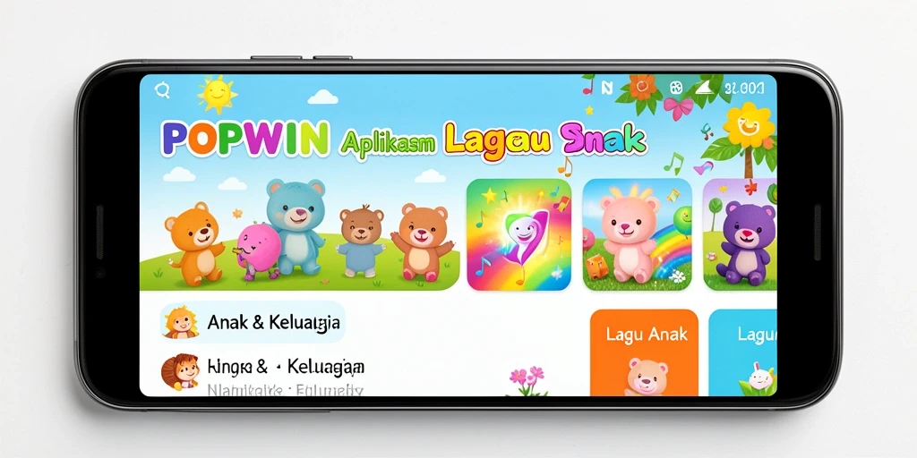 Antarmuka aplikasi POPWIN yang menarik bagi anak-anak.